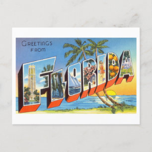 Carte Postale Salutations vintages de Floride