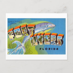 Carte Postale Salutations vintages de Fort Myers, Floride