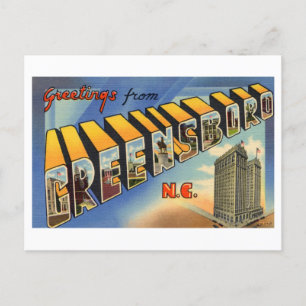 Carte Postale Salutations vintages de Greensboro, Caroline du No