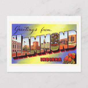 Carte Postale Salutations vintages de Hammond, Indiana