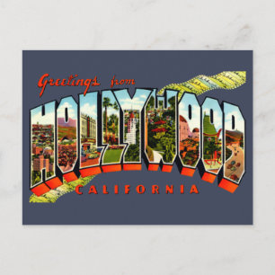 Carte Postale Salutations vintages De Hollywood Travel