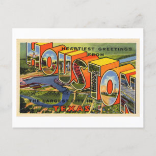 Carte Postale Salutations vintages de Houston, Texas