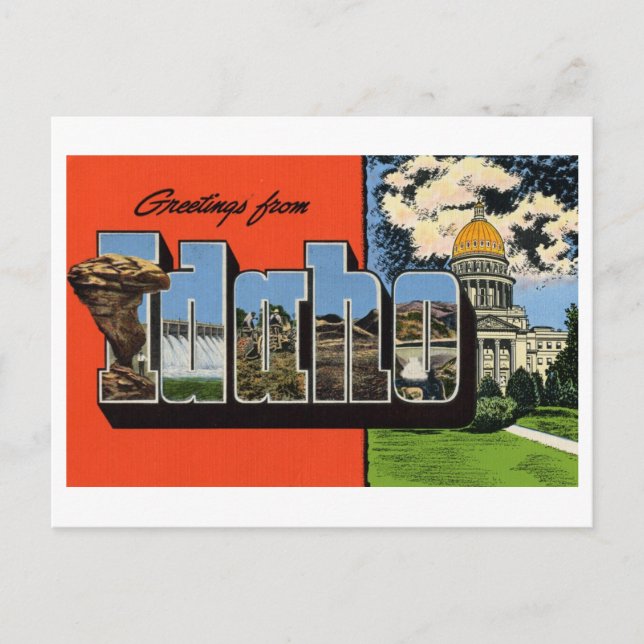 Carte Postale Salutations vintages de Idaho (Devant)