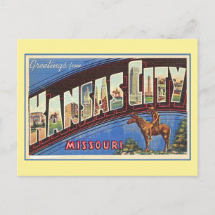 Carte Postale Salutations vintages de Kansas City MO