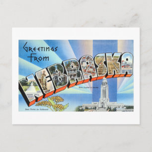 Carte Postale Salutations vintages de l'affiche Voyage Nebraska