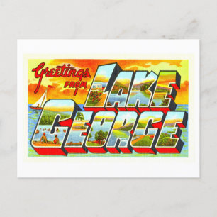 Carte Postale Salutations vintages de Lake George, New York,