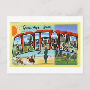 Carte Postale Salutations vintages de l'Arizona