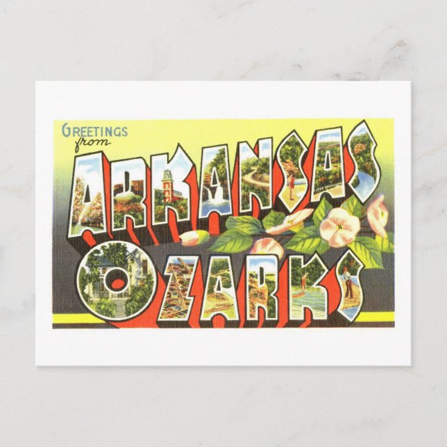Carte Postale Salutations vintages de l'Arkansas Ozarks (Devant)