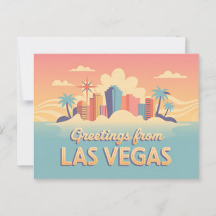 Carte Postale Salutations vintages de Las Vegas Classic Retro