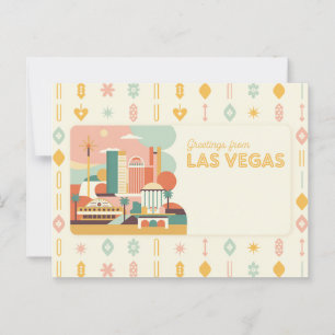 Carte Postale Salutations vintages de Las Vegas Classic Retro
