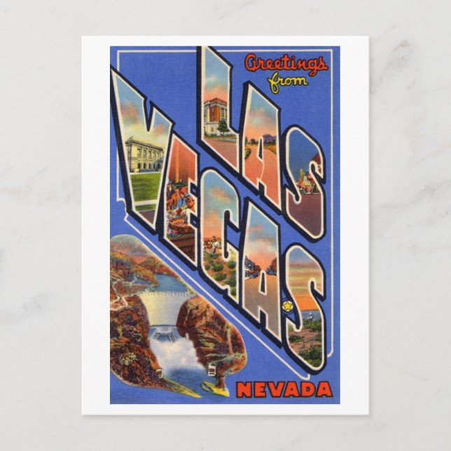 Carte Postale Salutations vintages de Las Vegas, Nevada (Devant)