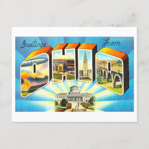 Carte Postale Salutations vintages de l'Ohio