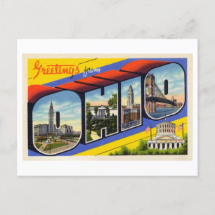 Carte Postale Salutations vintages de l'Ohio