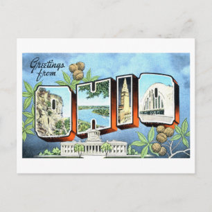 Carte Postale Salutations vintages de l'Ohio