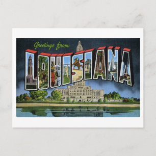 Carte Postale Salutations vintages de Louisiane
