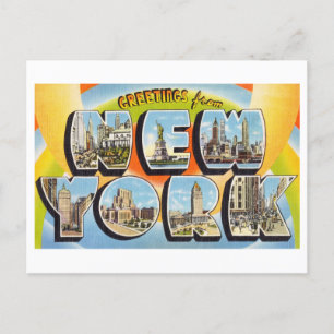 Carte Postale Salutations vintages de New York