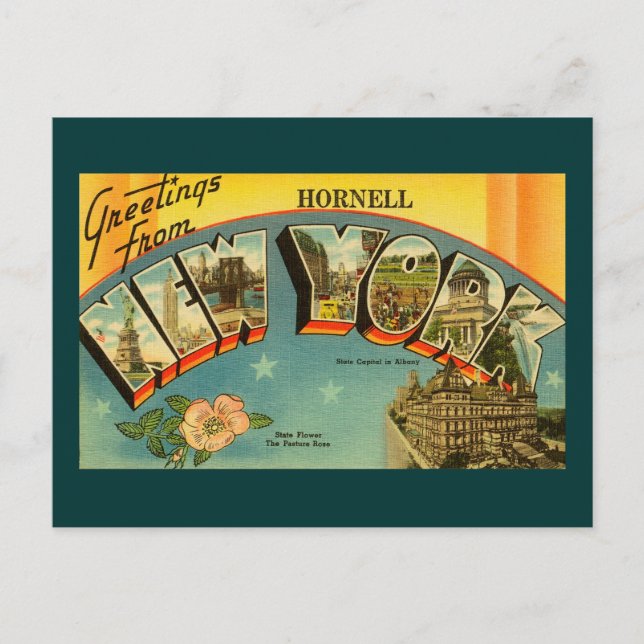 Carte Postale Salutations vintages de New York (Devant)