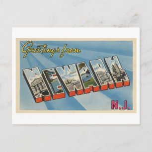 Carte Postale Salutations vintages de Newark, New Jersey