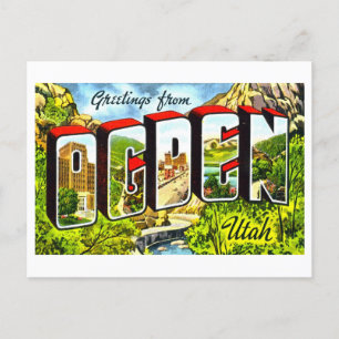Carte Postale Salutations vintages de Ogden, Utah,