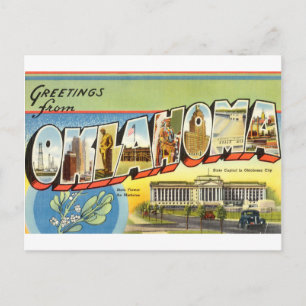 Carte Postale Salutations vintages De Oklahoma Travel