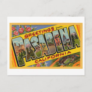 Carte Postale Salutations vintages de Pasadena, Californie