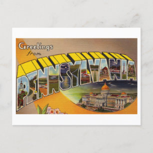 Carte Postale Salutations vintages de Pennsylvanie