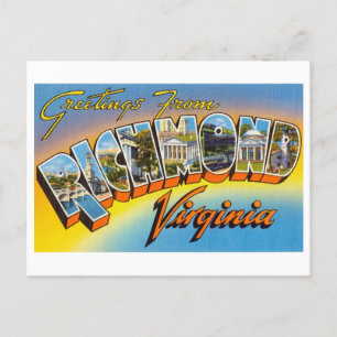 Carte Postale Salutations vintages de Richmond, Virginie