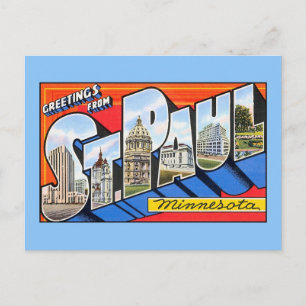 Carte Postale Salutations vintages de Saint (St.) Paul Minnesota
