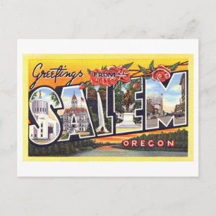 Carte Postale Salutations vintages de Salem, Oregon