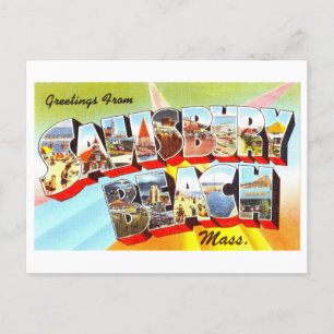Carte Postale Salutations vintages de Salisbury Beach, Massachus