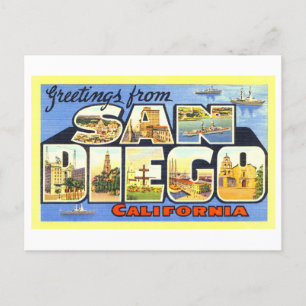 Carte Postale Salutations vintages de San Diego, Californie