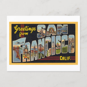 Carte Postale Salutations vintages de San Francisco, Californie