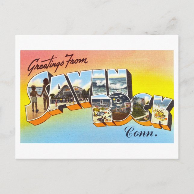 Carte Postale Salutations vintages de Savin Rock, Connecticut, (Devant)