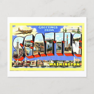 Carte Postale Salutations vintages de Seattle, Washington