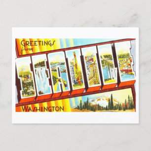 Carte Postale Salutations vintages de Seattle, Washington