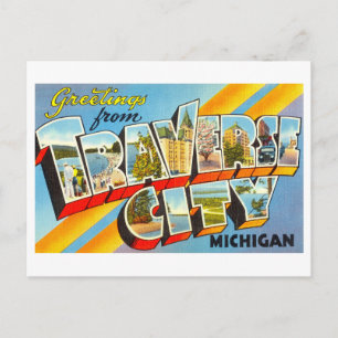 Carte Postale Salutations vintages de Traverse City, Michigan