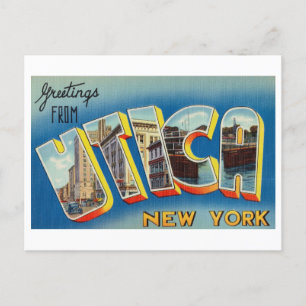 Carte Postale Salutations vintages de Utica, New York