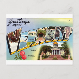 Carte Postale Salutations vintages de Vermont Travel