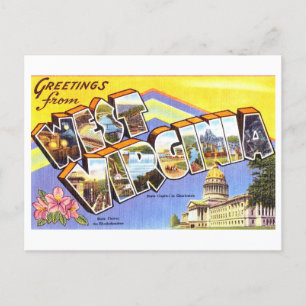 Carte Postale Salutations vintages de Virginie-Occidentale