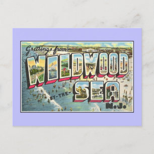 Carte Postale Salutations vintages de Wildwood par Sea NJ