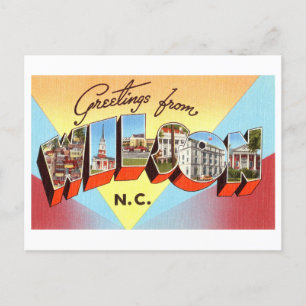 Carte Postale Salutations vintages de Wilson, Caroline du Nord