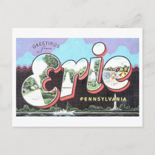 Carte Postale Salutations vintages d'Erie, Pennsylvanie