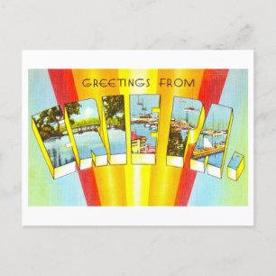 Carte Postale Salutations vintages d'Erie, Pennsylvanie