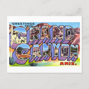 Carte Postale Salutations vintages du Grand Canyon en Arizona
