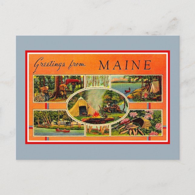 Carte Postale Salutations vintages du Maine (Devant)