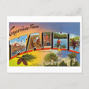 Carte Postale Salutations vintages du Maine