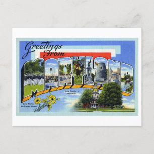 Carte Postale Salutations vintages du Maryland