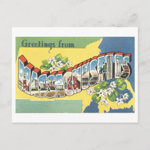 Carte Postale Salutations vintages du Massachusetts
