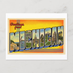 Carte Postale Salutations vintages du Michigan