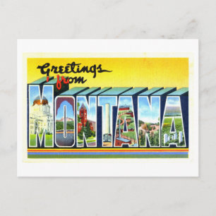 Carte Postale Salutations vintages du Montana